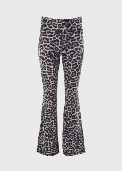 Souluxe Grey Leopard Print Flare Leggings