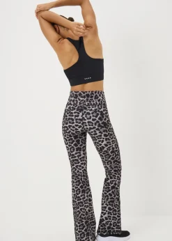 Souluxe Grey Leopard Print Flare Leggings