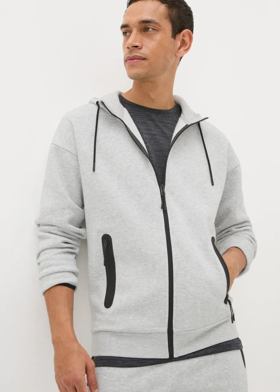 Souluxe Grey Tech Zip Up Hoodie