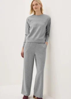 Souluxe Grey Wide Leg Jogging Bottoms