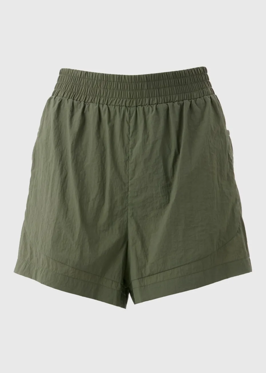 Souluxe Khaki Co Ord Woven Running Shorts