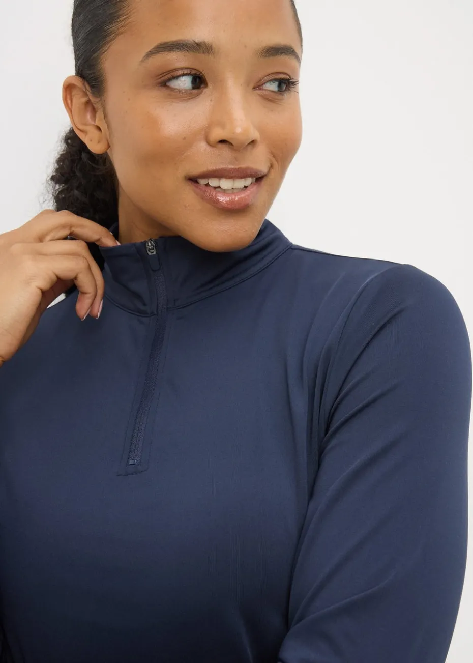Souluxe Navy Half Zip Top