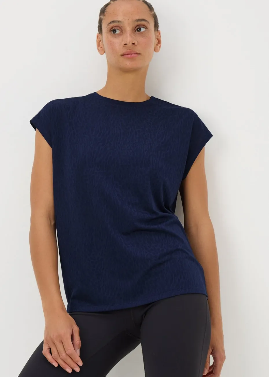 Souluxe Navy Jacquard T-Shirt