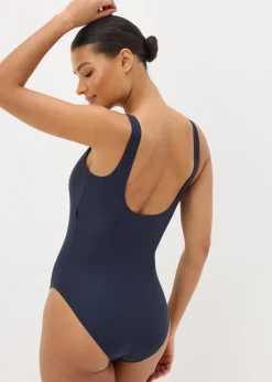 Souluxe Navy Piped Sports Swimsuit