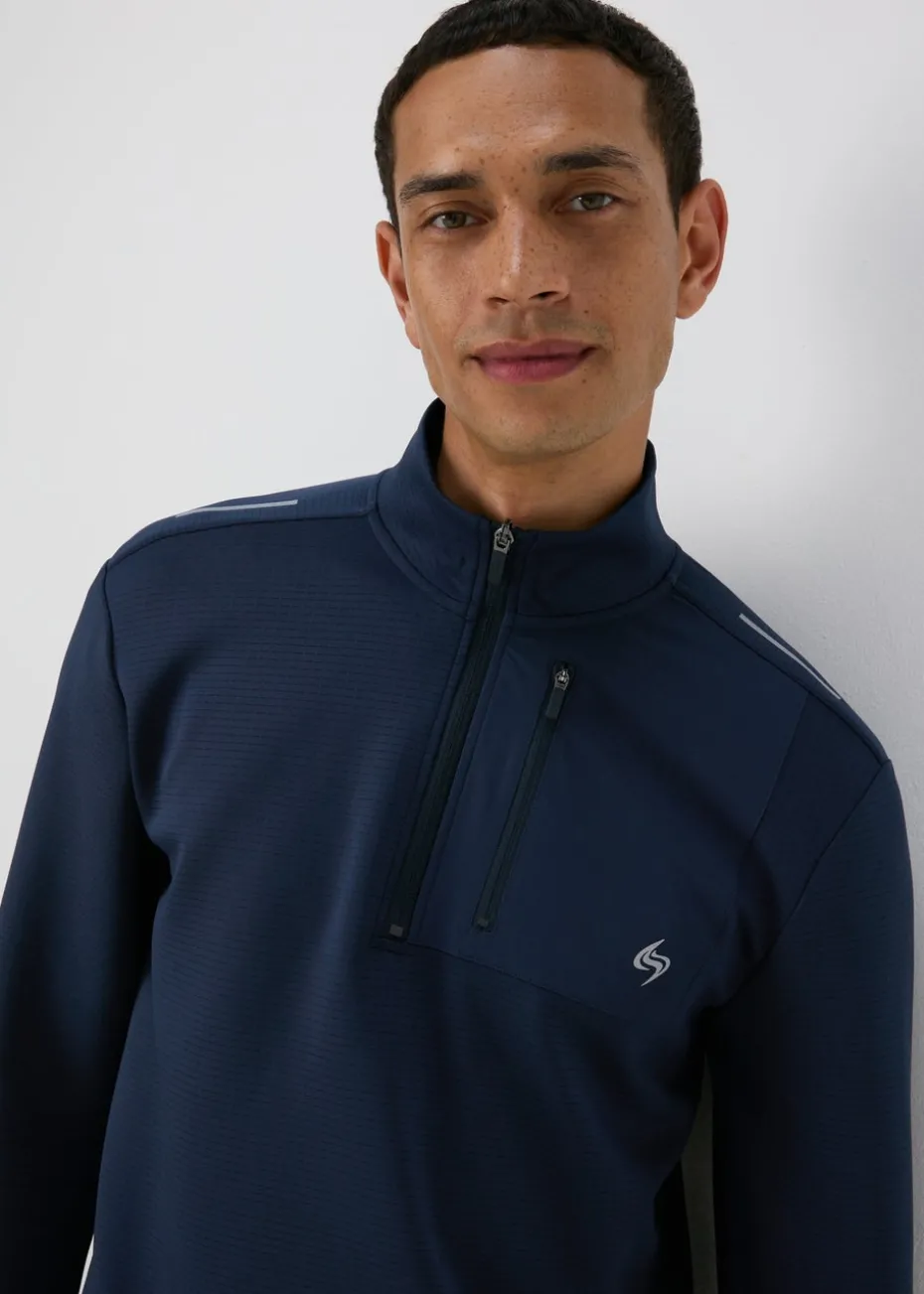 Souluxe Navy Quarter Zip Sweatshirt