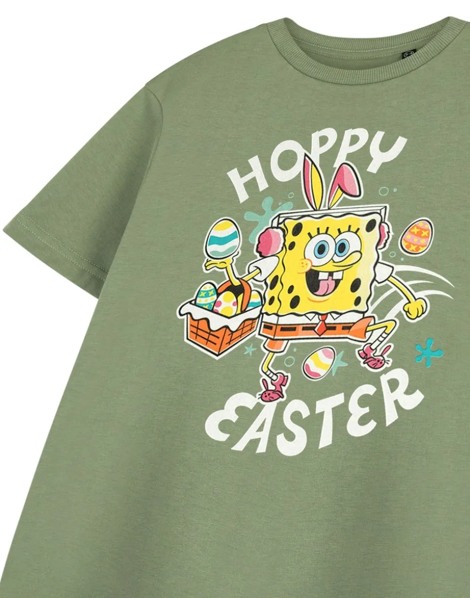 SpongeBob SquarePants Hoppy Easter Kids Khaki T-Shirt (3-14 Years)