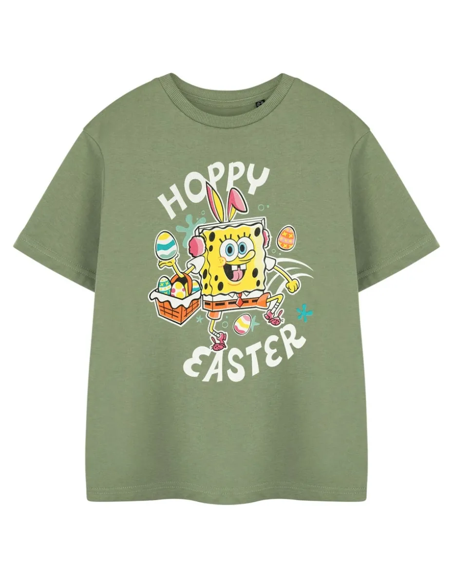 SpongeBob SquarePants Hoppy Easter Kids Khaki T-Shirt (3-14 Years)