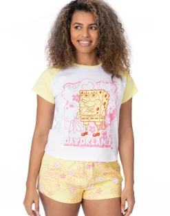 SpongeBob SquarePants Yellow & White Daydreamer Shortie Pyjamas