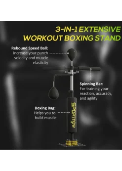 SPORTNOW Boxing Bag Freestanding Punching Bag with Reflex Bar Speed Balls