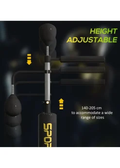 SPORTNOW Boxing Bag Freestanding Punching Bag with Reflex Bar Speed Balls