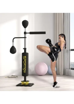 SPORTNOW Boxing Bag Freestanding Punching Bag with Reflex Bar Speed Balls