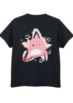 Squishmallows Archie Star Girls Black T-Shirt (5-13 Years)