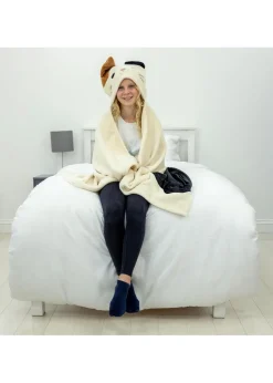 Squishmallows Beige Camcat 3D Hooded Wearable Throw