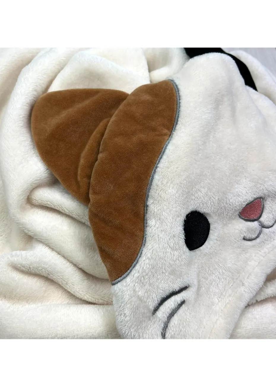Squishmallows Beige Camcat 3D Hooded Wearable Throw
