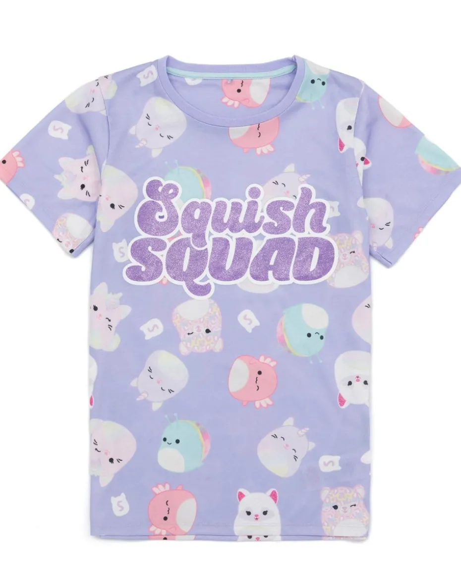 Squishmallows Kids Purple Short Sleeve Long Leg Pyjama Set (5 - 14 Years)