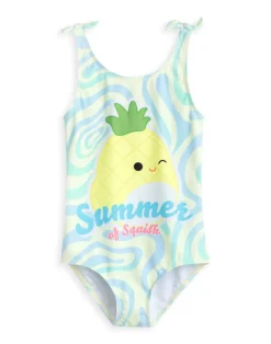 Squishmallows Kids Yellow 1 Piece Swimming Costume (5-14 Years)