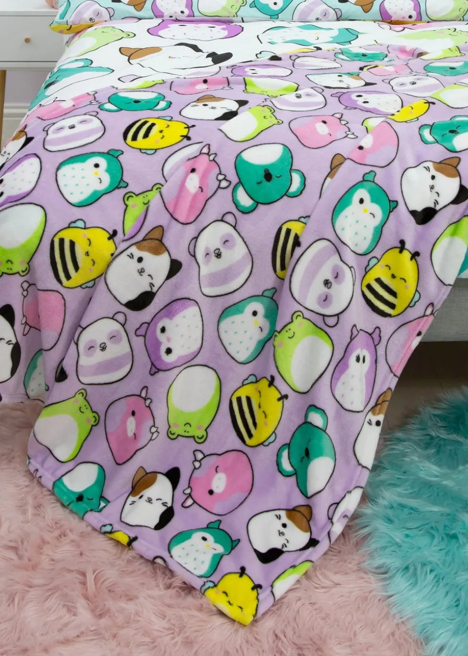 Squishmallows Purple Playful Fleece Colorful Throw
