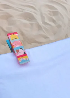 Squishmallows Stripes Beach Pool Towel Clips