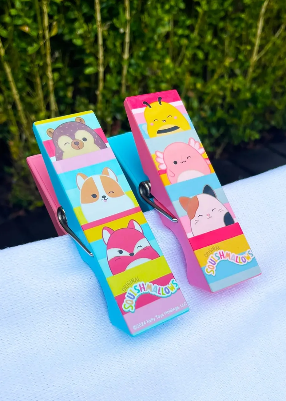 Squishmallows Stripes Beach Pool Towel Clips