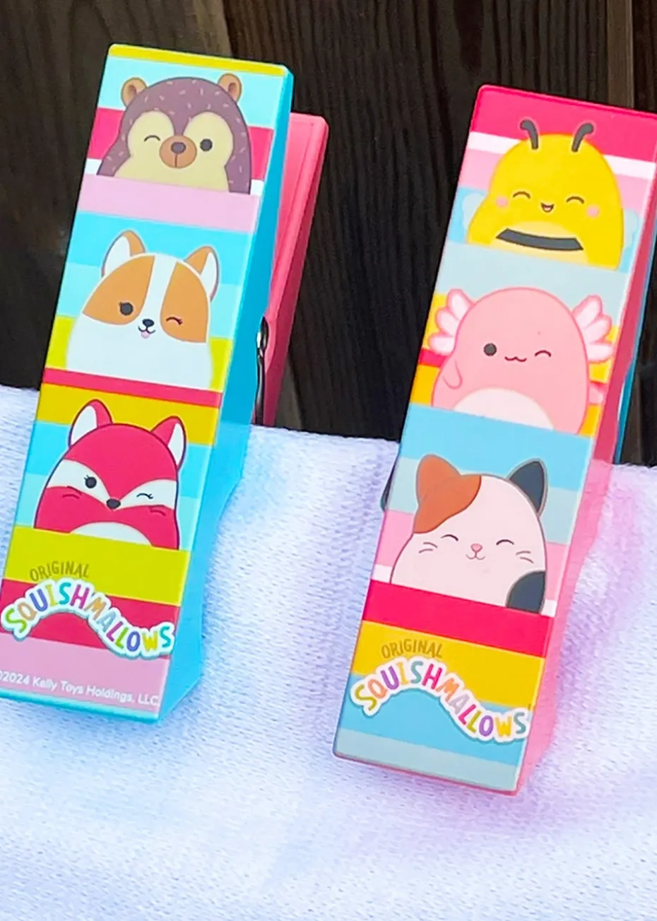 Squishmallows Stripes Beach Pool Towel Clips