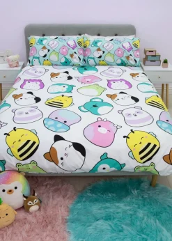 Squishmallows White Happy Brushed Microfiber Duvet Cover Set