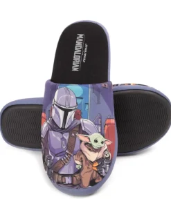 Star Wars Black Mandalorian Baby Yoda Mule Slippers