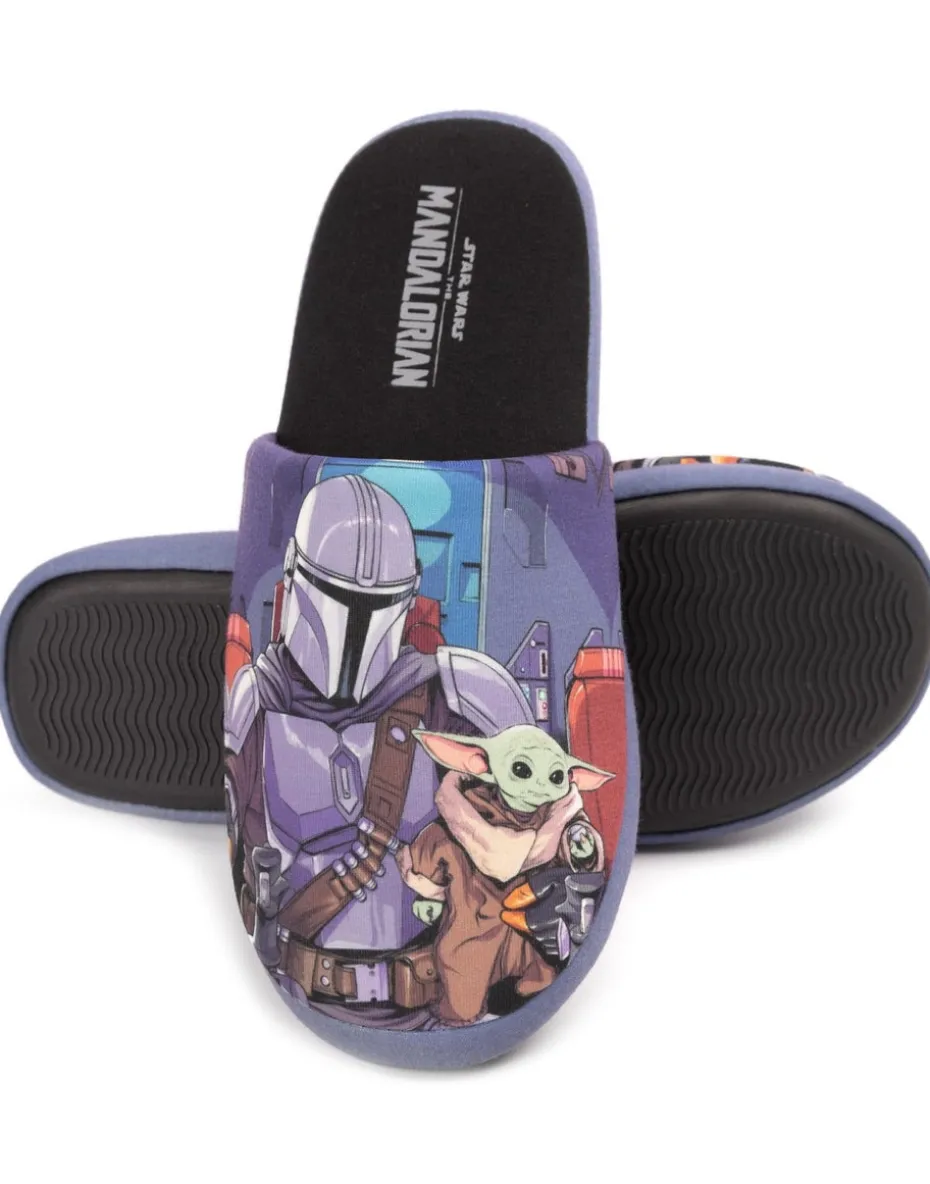 Star Wars Black Mandalorian Baby Yoda Mule Slippers