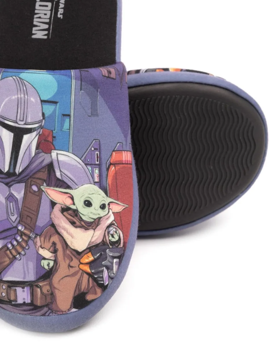 Star Wars Black Mandalorian Baby Yoda Mule Slippers
