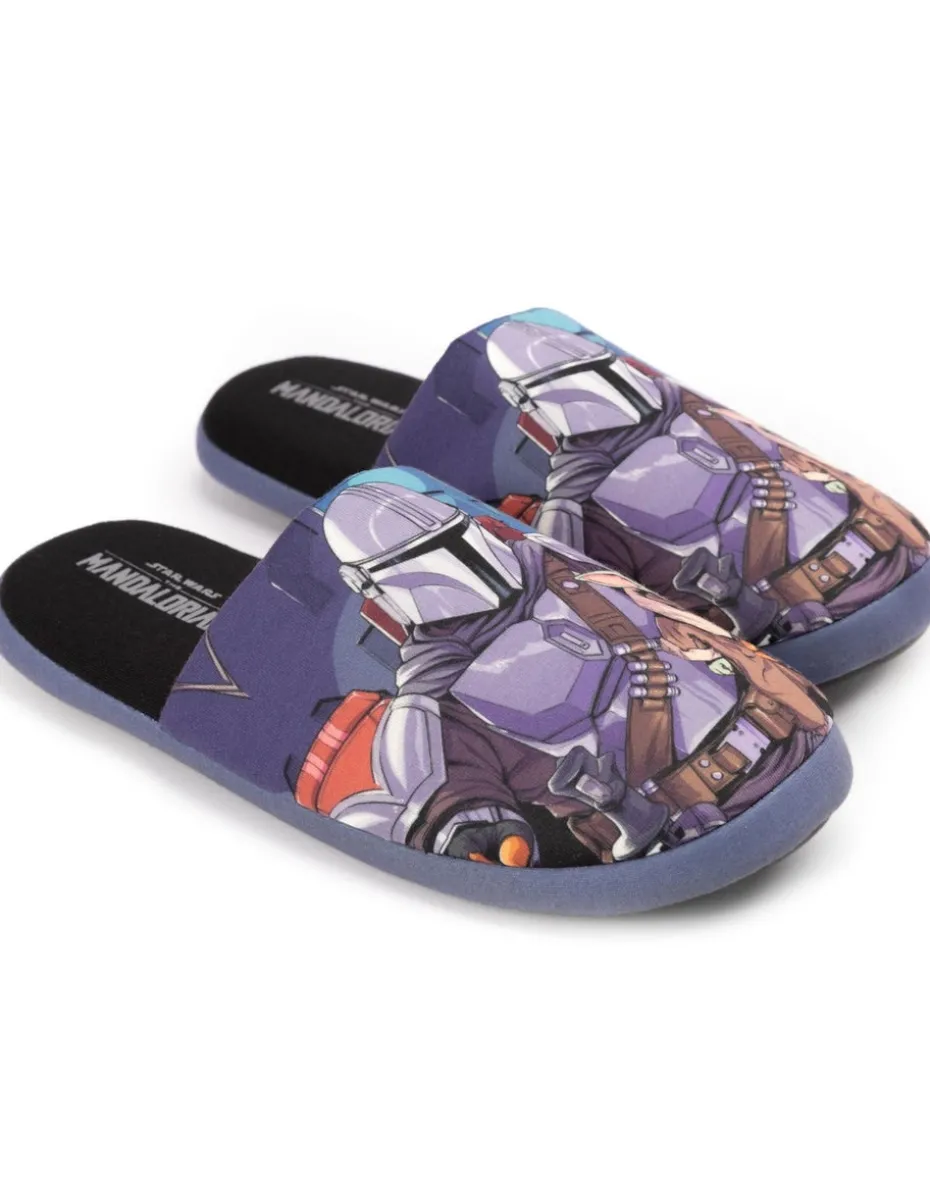 Star Wars Black Mandalorian Baby Yoda Mule Slippers