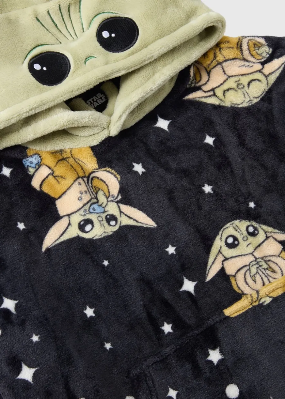 Star Wars Boys Black Baby Yoda Snuggle Hoodie (3-13yrs)