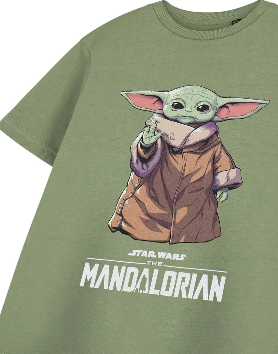 Star Wars Khaki The Mandalorian Grogu Kids T Shirt (3-14 Years)