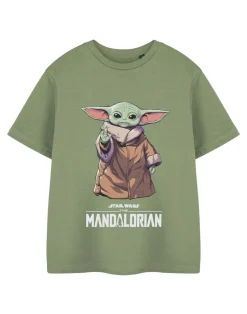 Star Wars Khaki The Mandalorian Grogu Kids T Shirt (3-14 Years)