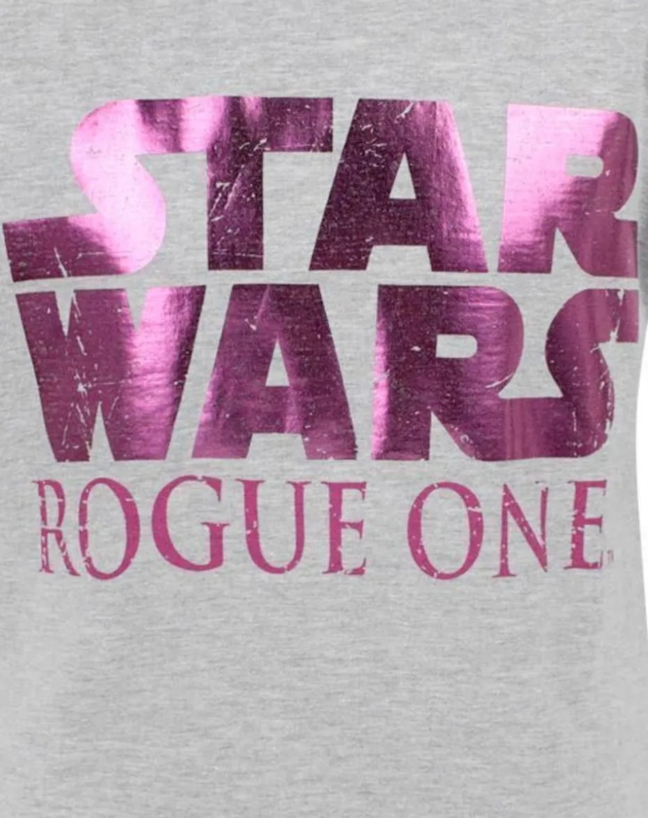 Star Wars Kids Grey Pink Rogue One T Shirt (5-14 Years)