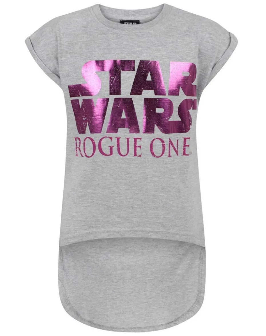 Star Wars Kids Grey Pink Rogue One T Shirt (5-14 Years)
