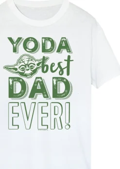 Star Wars White Yoda Best Dad Men T-Shirt