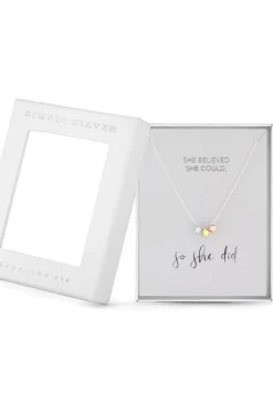 Sterling Silver 925 Tri-Tone Triple Star Necklace - Gift Boxed