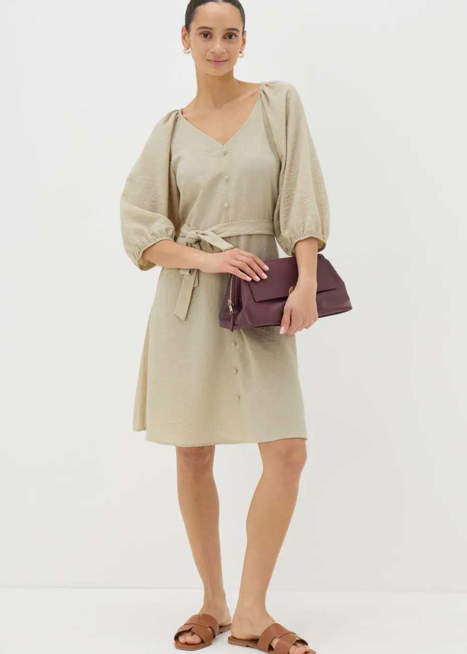 Stone Belted Mini Tea Dress