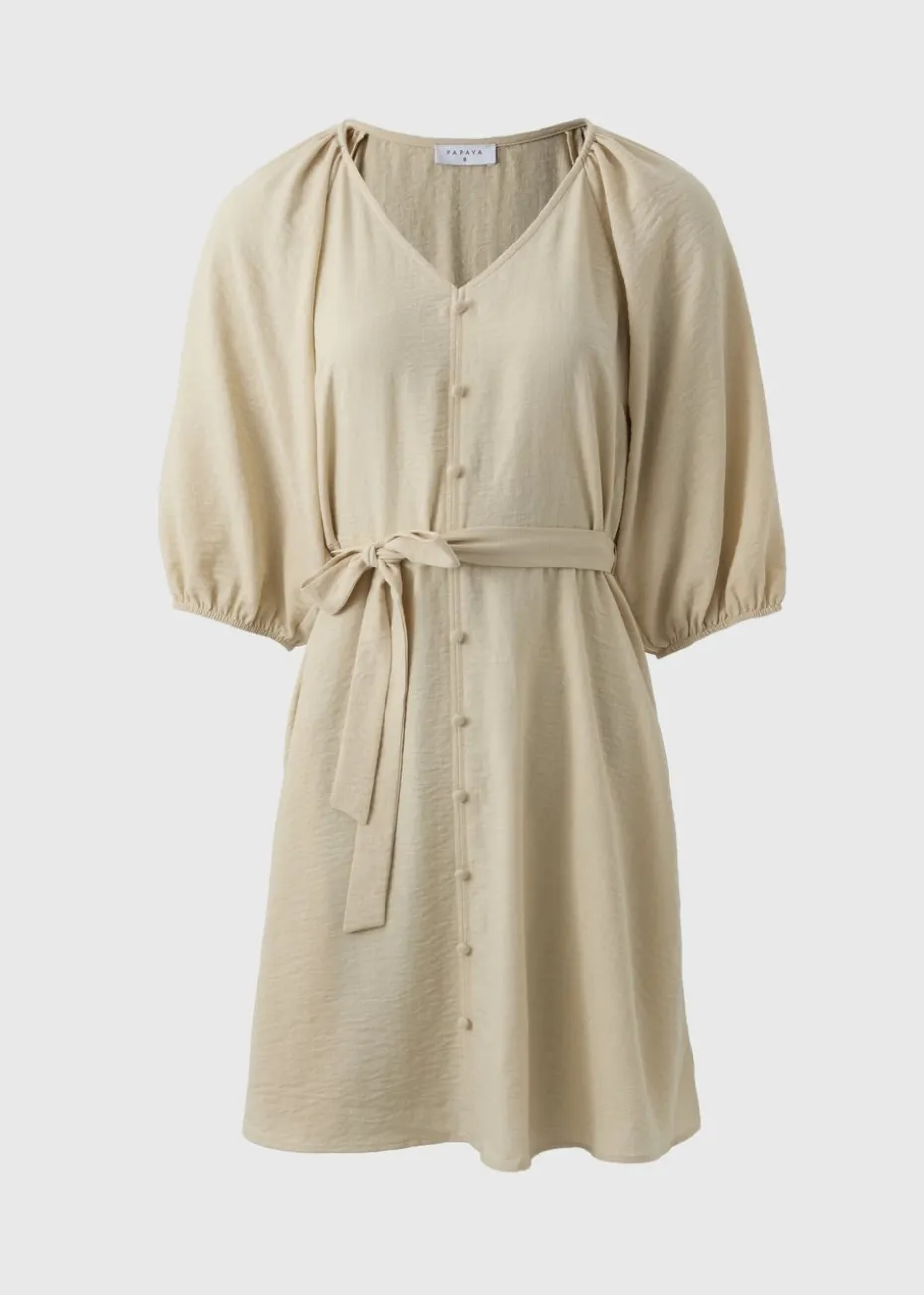 Stone Belted Mini Tea Dress