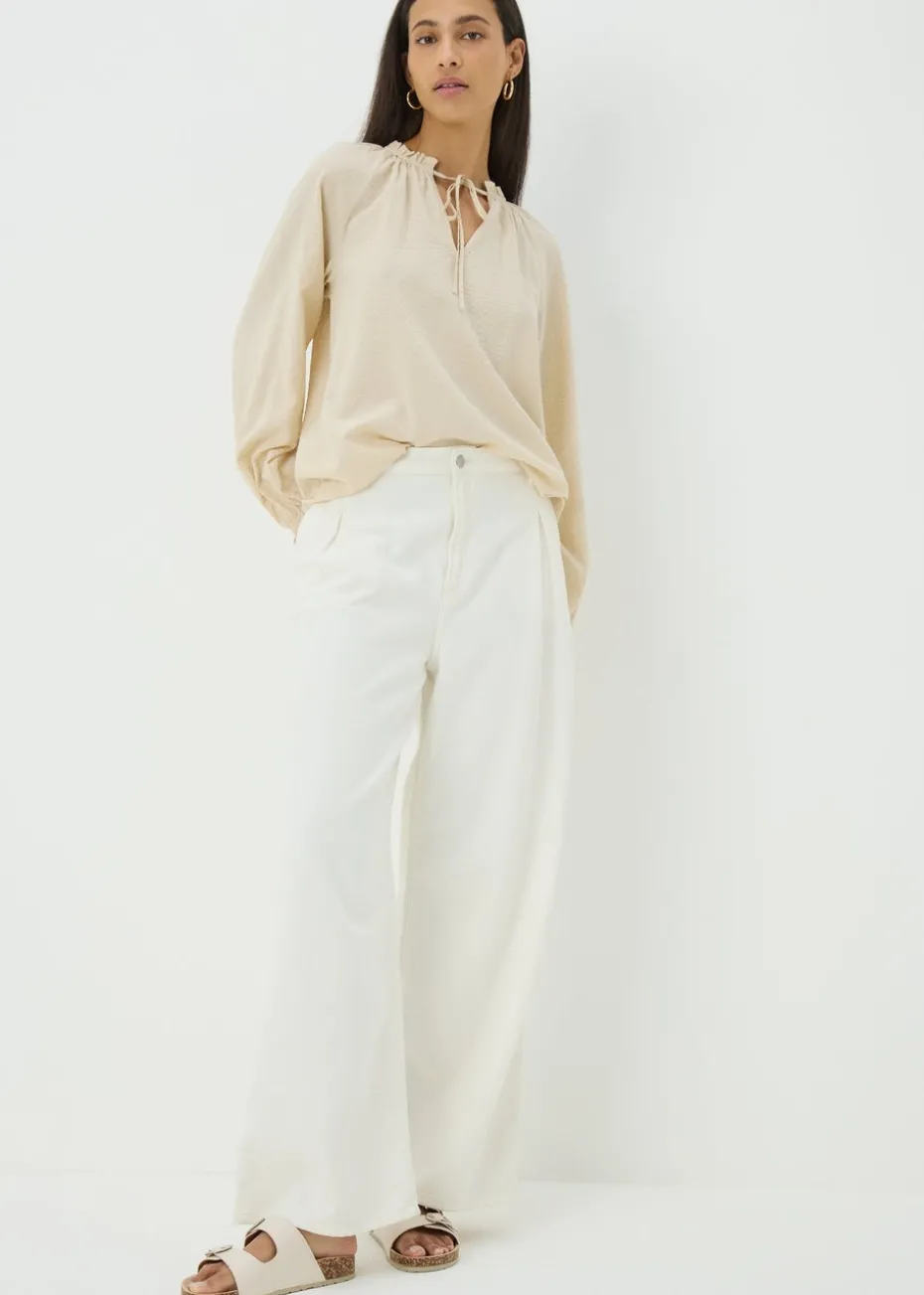 Stone Boho Tie Neck Blouse