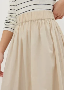 Stone Cotton Midi Skirt