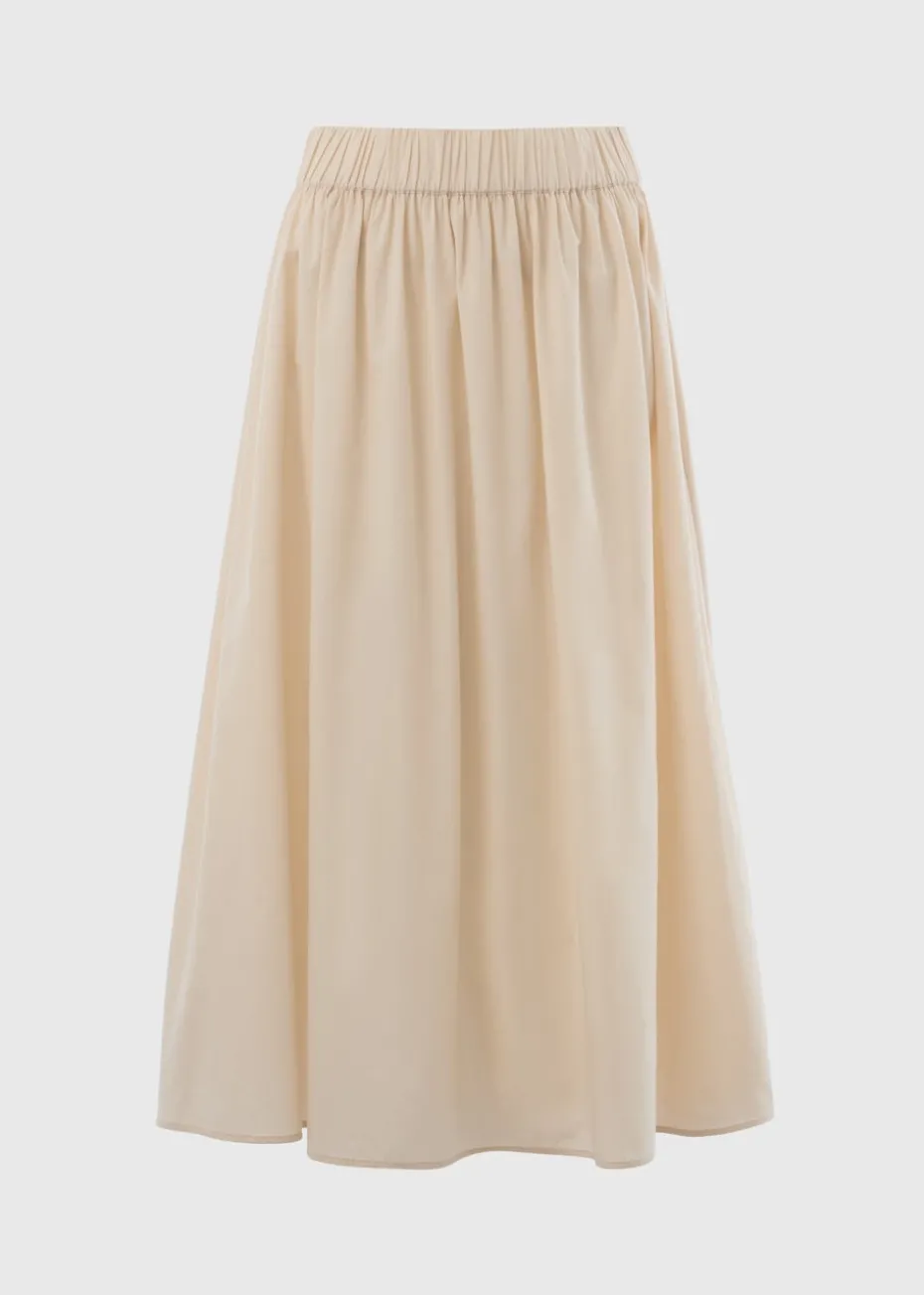 Stone Cotton Midi Skirt