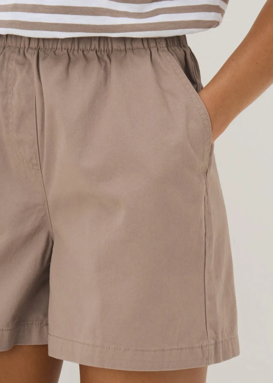 Stone Cotton Shorts