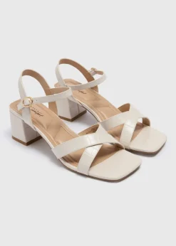 Stone Croc Finish Block Heels