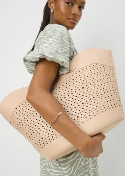 Stone Cut Out Winged Tote