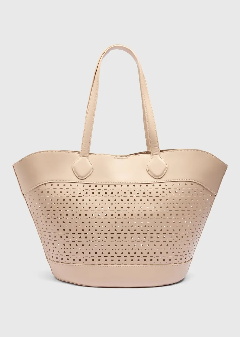 Stone Cut Out Winged Tote