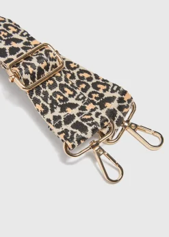 Stone Leopard Print Bag Strap