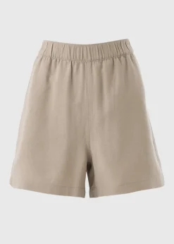 Stone Linen Blend Shorts
