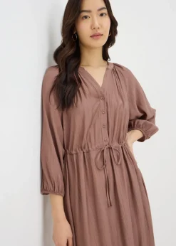 Stone Raglan Midi Shirt Dress