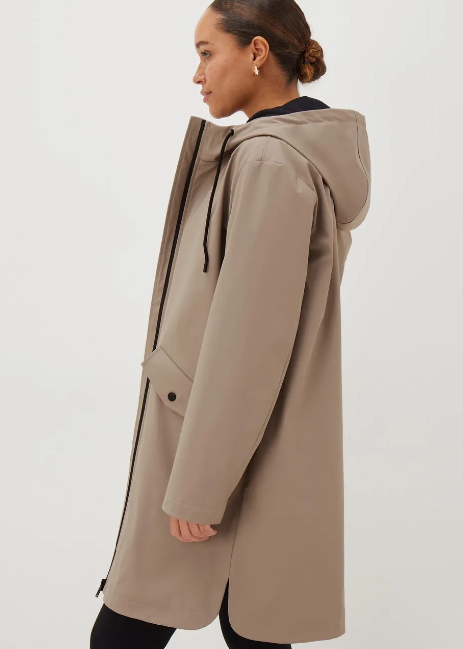 Stone Rubberised Showerproof Parka Coat