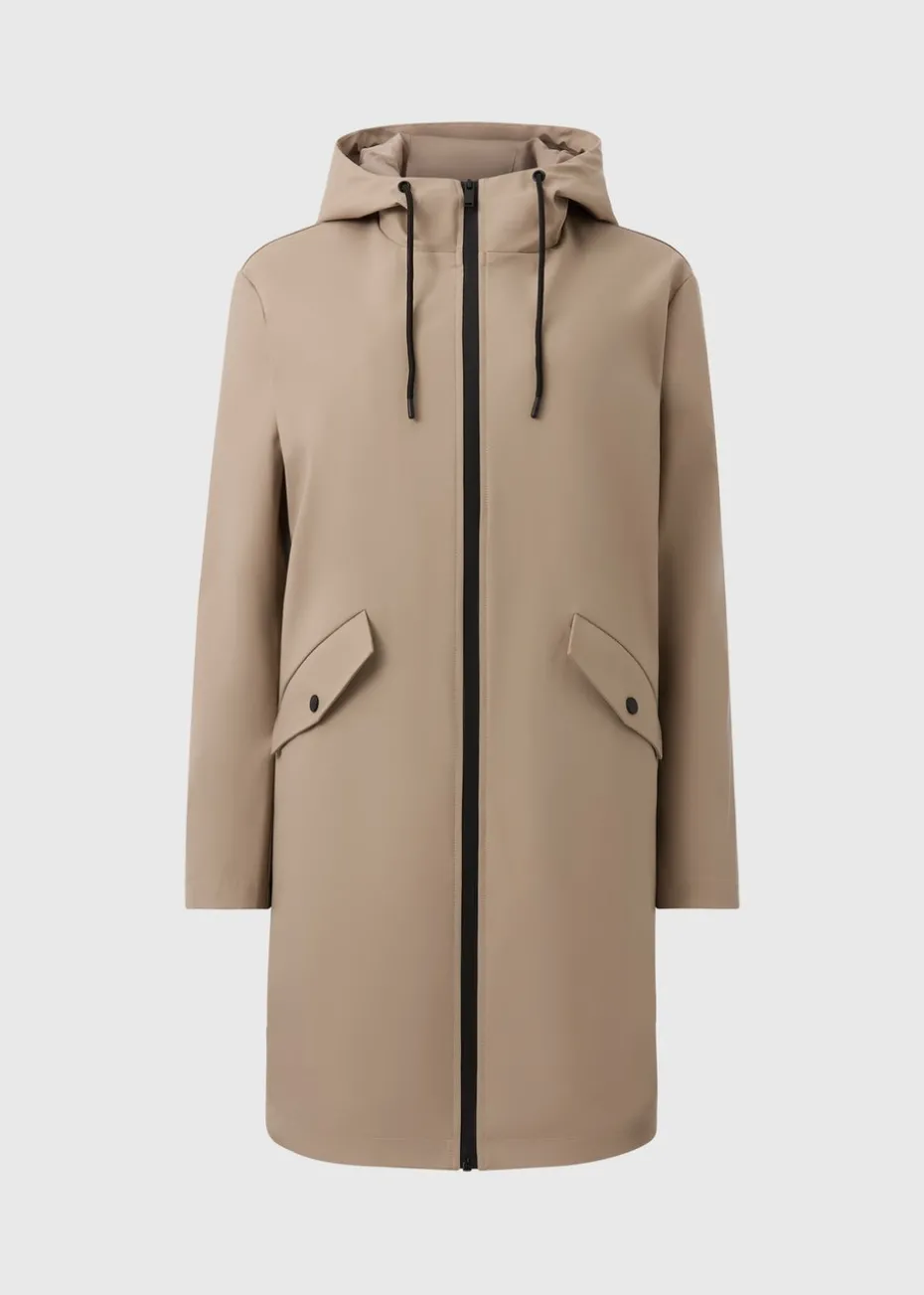 Stone Rubberised Showerproof Parka Coat